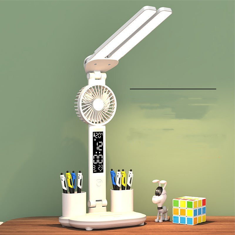 Rechargeable Double Head Lamp with Fan