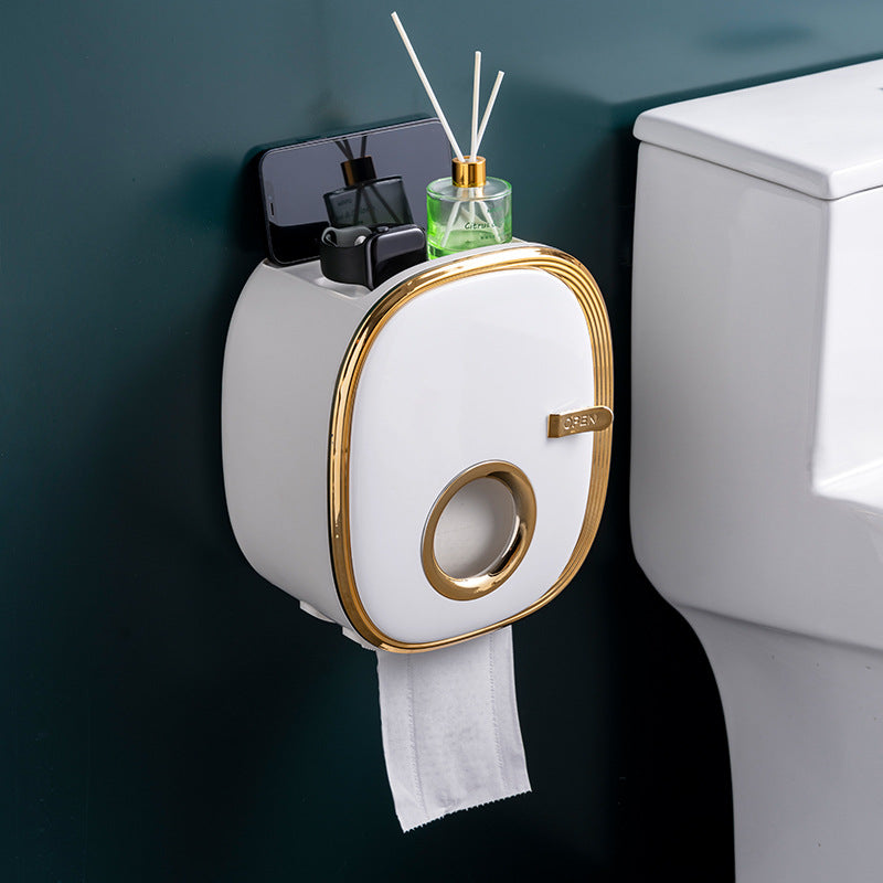 Wall-mounted Punch-free Toilet Paper Box