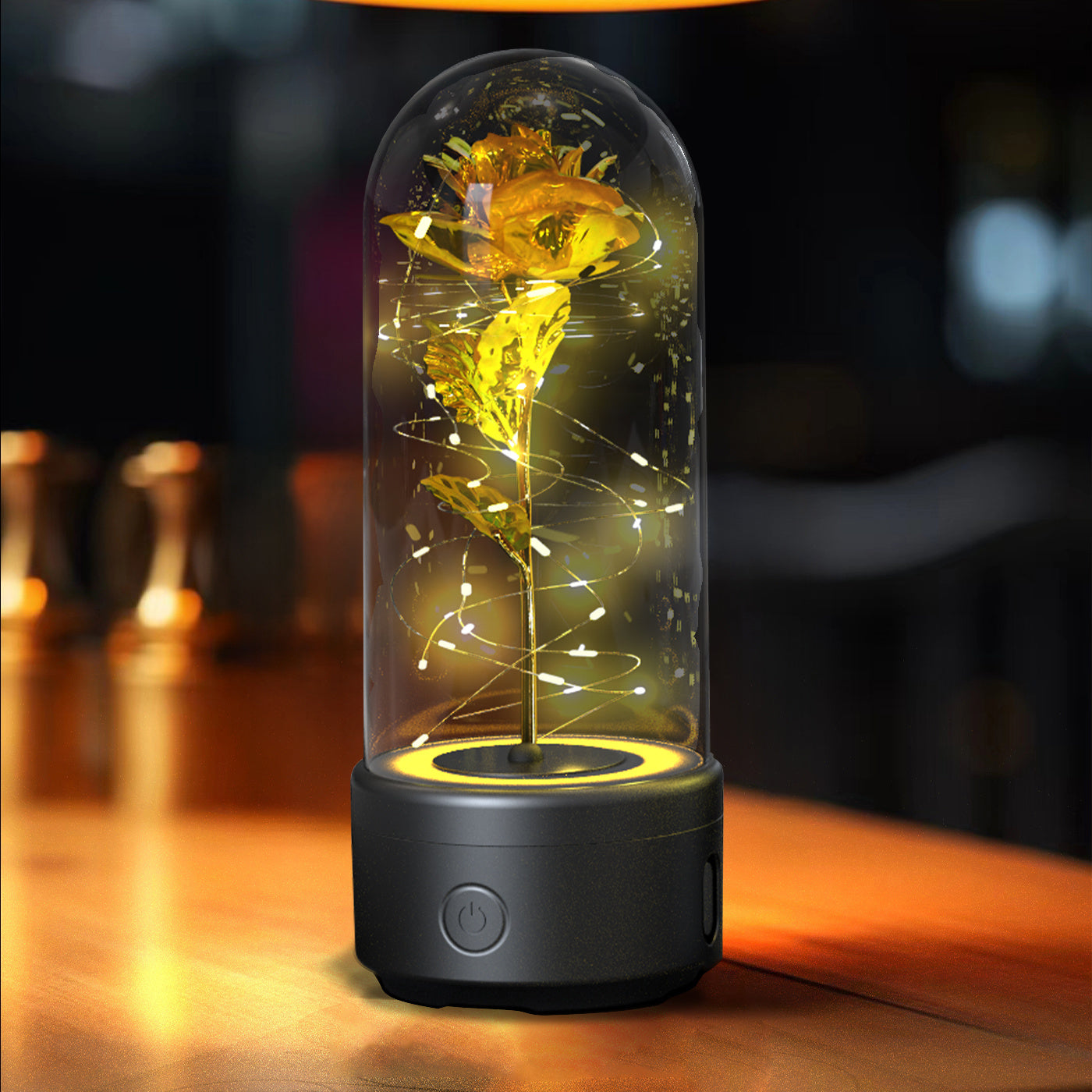 Rose Flowers LED Light And Bluetooth Speaker