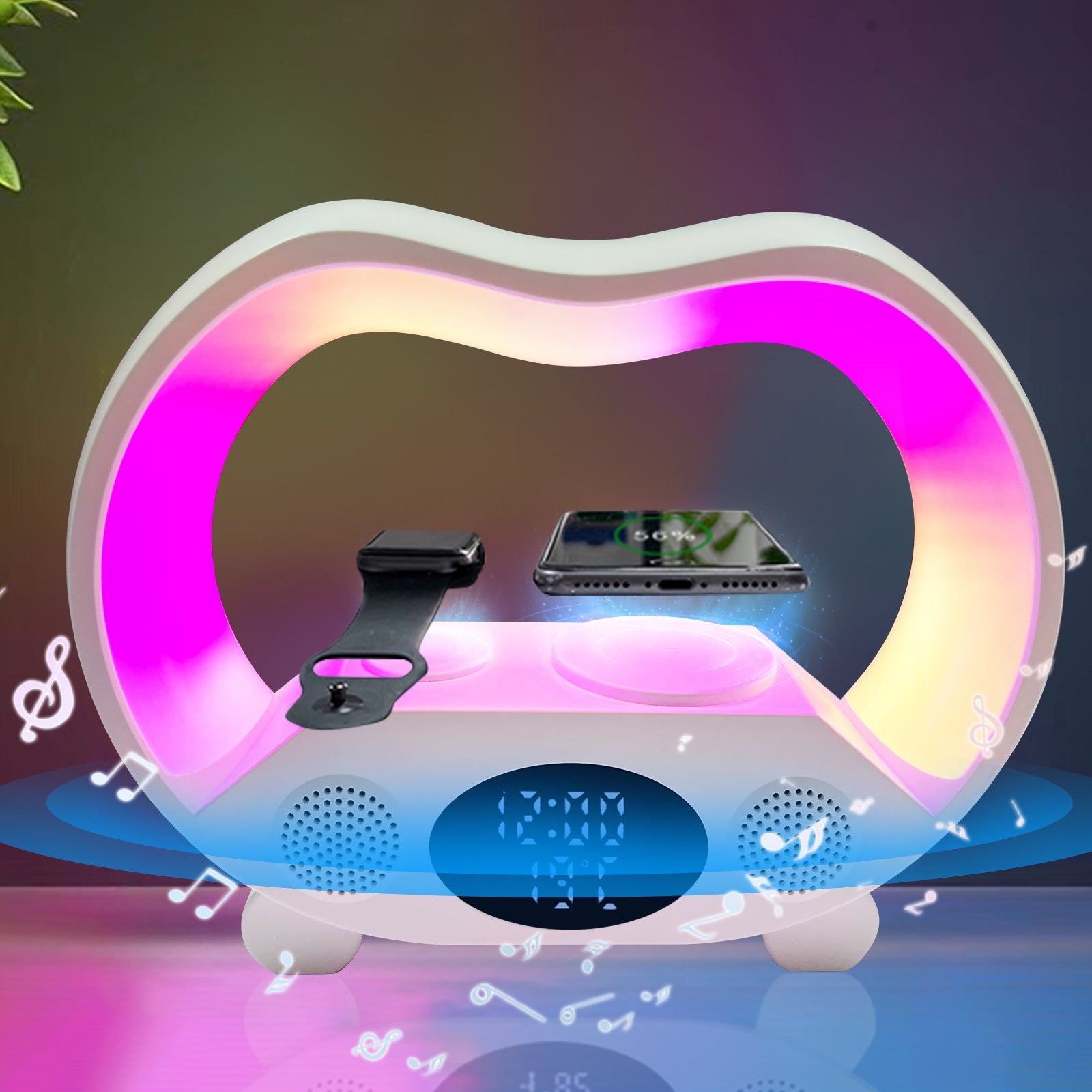 6In1 Multi-function Wireless Charger Night Light Bluetooth Speaker