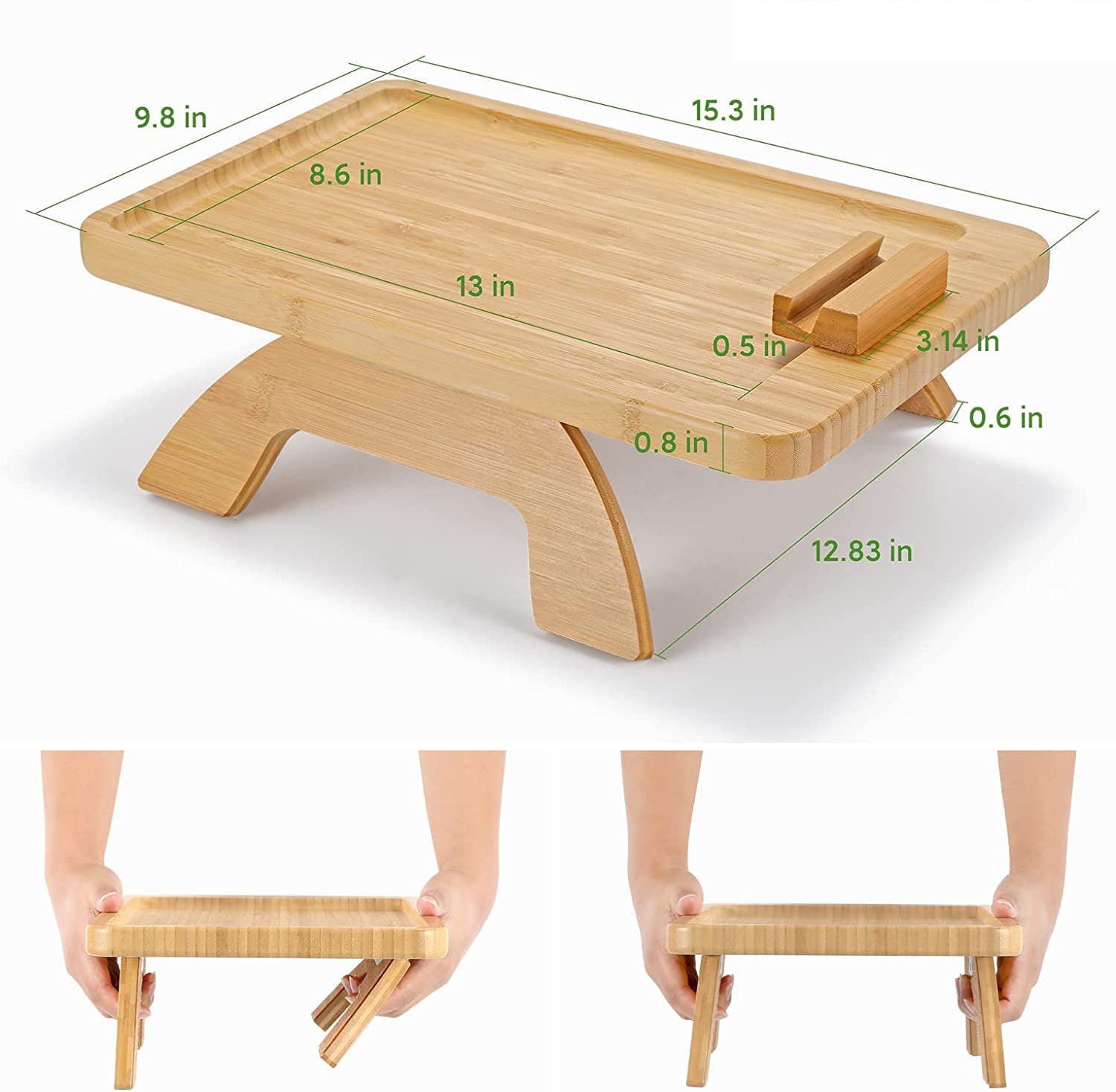 Bamboo Sofa Tray Home Decor Portable Folding