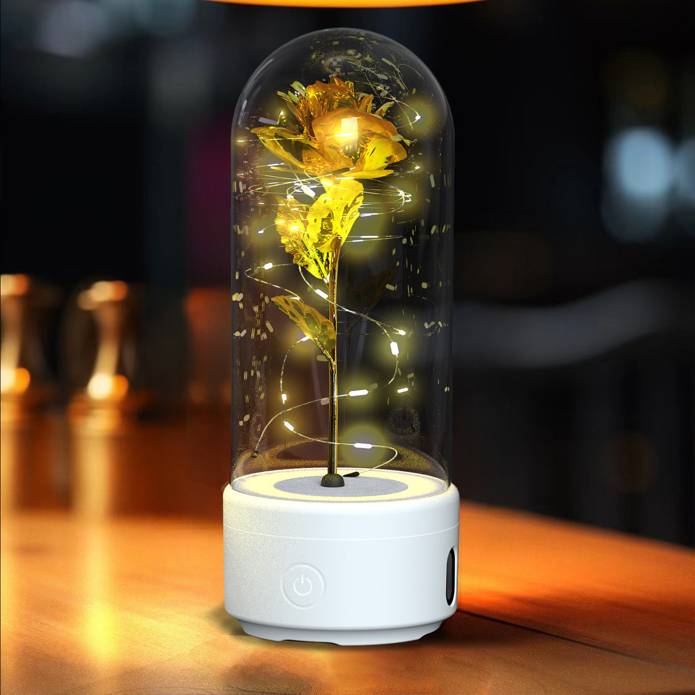 Rose Flowers LED Light And Bluetooth Speaker